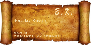 Bosits Kevin névjegykártya